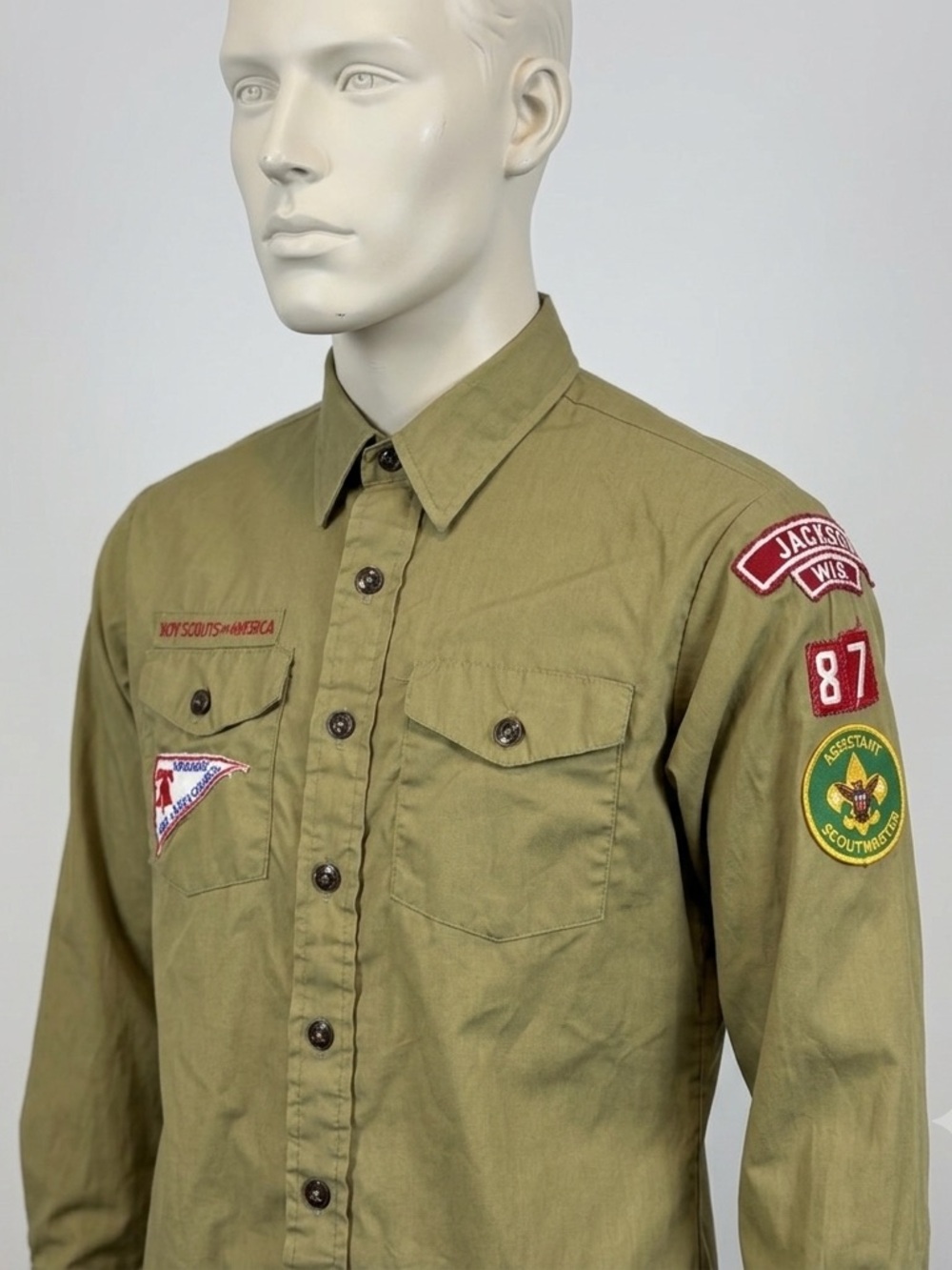 Vtg 70s Boy Scouts of America BSA Uniform Men's Sz Medium Patches Badge Official